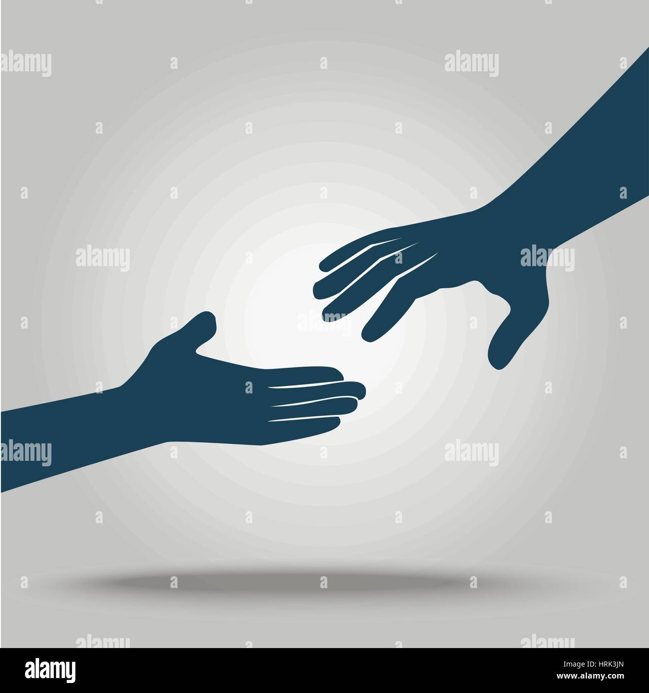 Vector icons for help in the form of hands in flat style Stock Vector ...