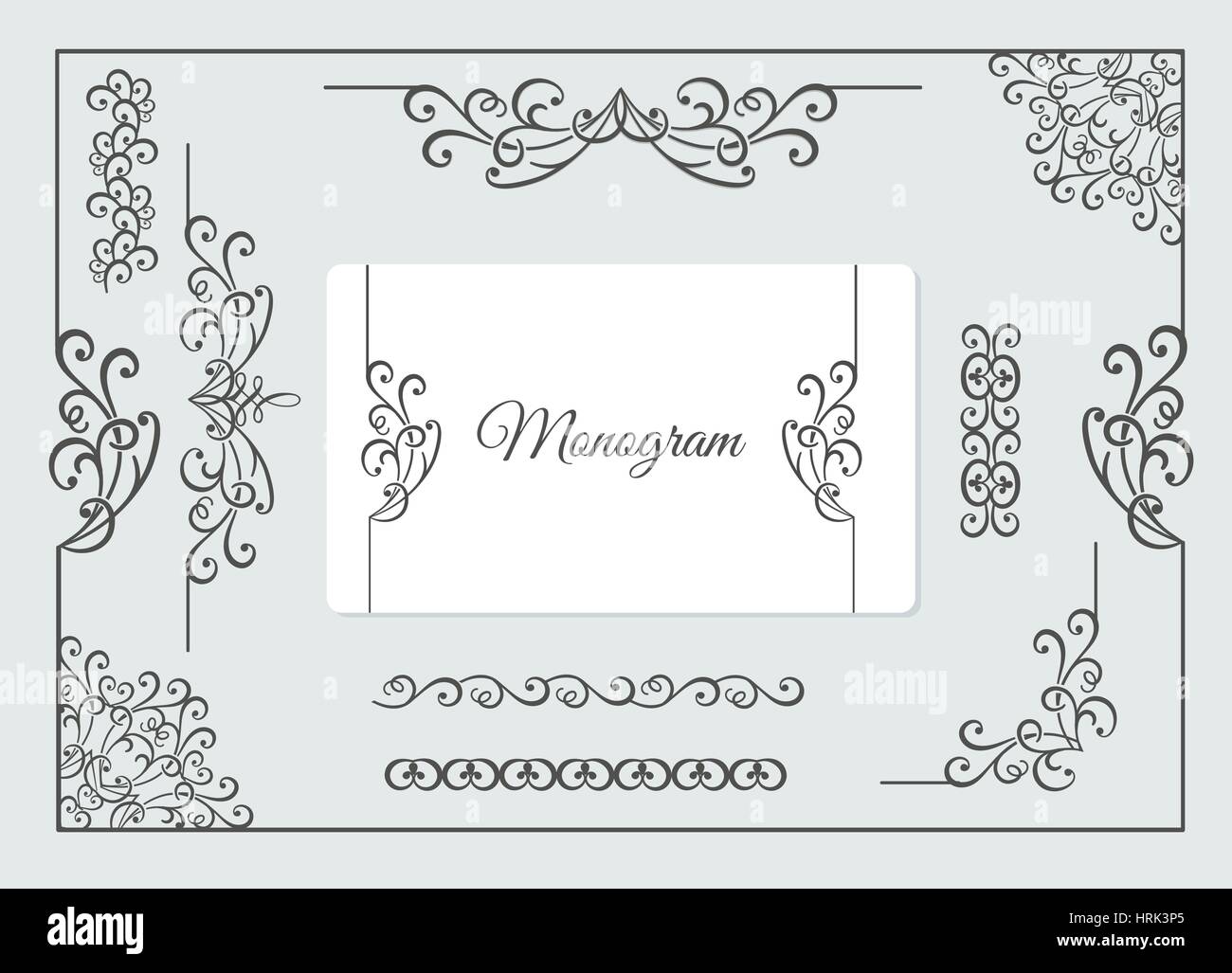 Delicate Ornaments simple and graceful monochrome monogram design ...