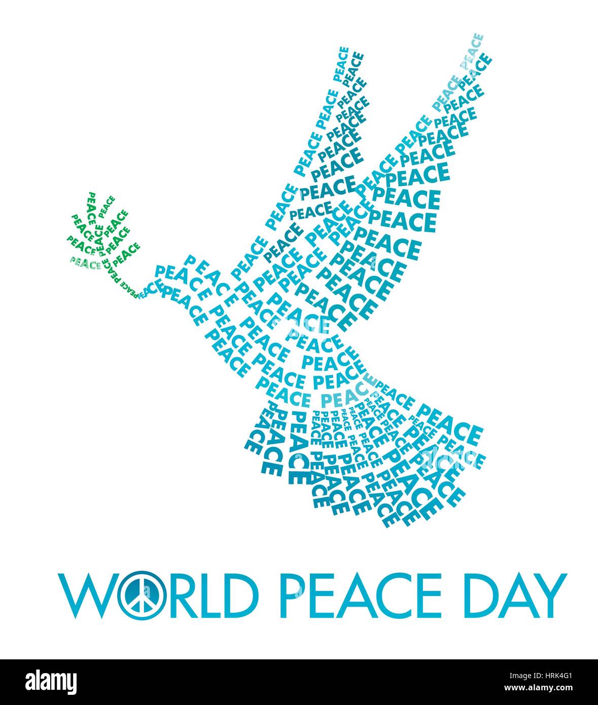 International Day of Peace Poster Templates with Dove of letters on a