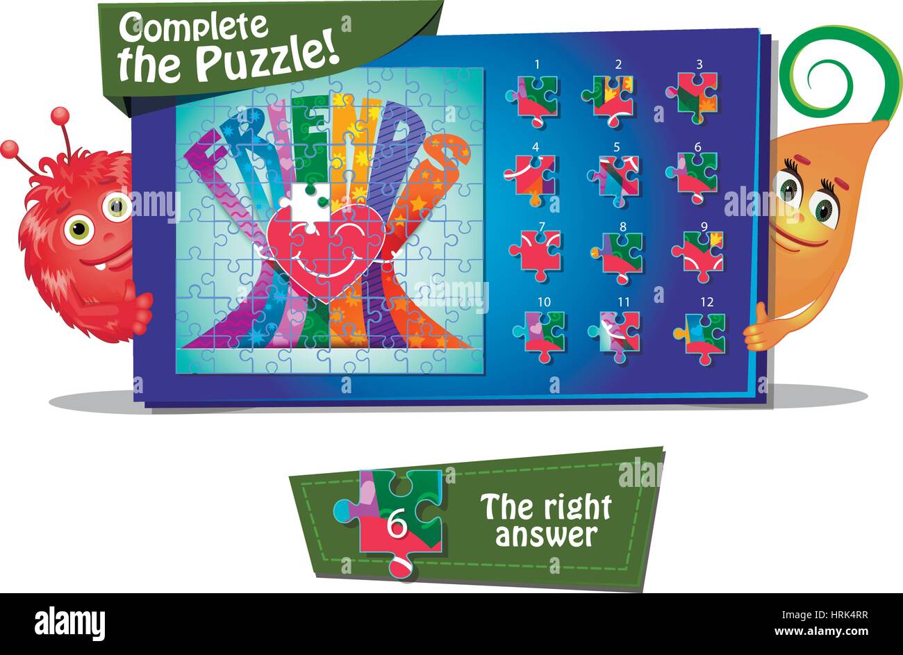 Visual Game for children. Task complete the pazzle Stock Vector Image & Art Alamy