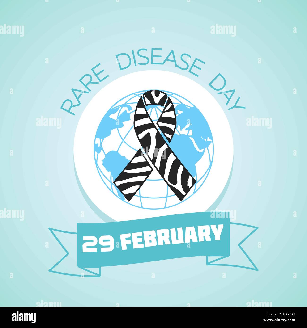Calendar for each day on February 29. Greeting card. Holiday - Rare Disease Day. Icon in the linear style Stock Vector