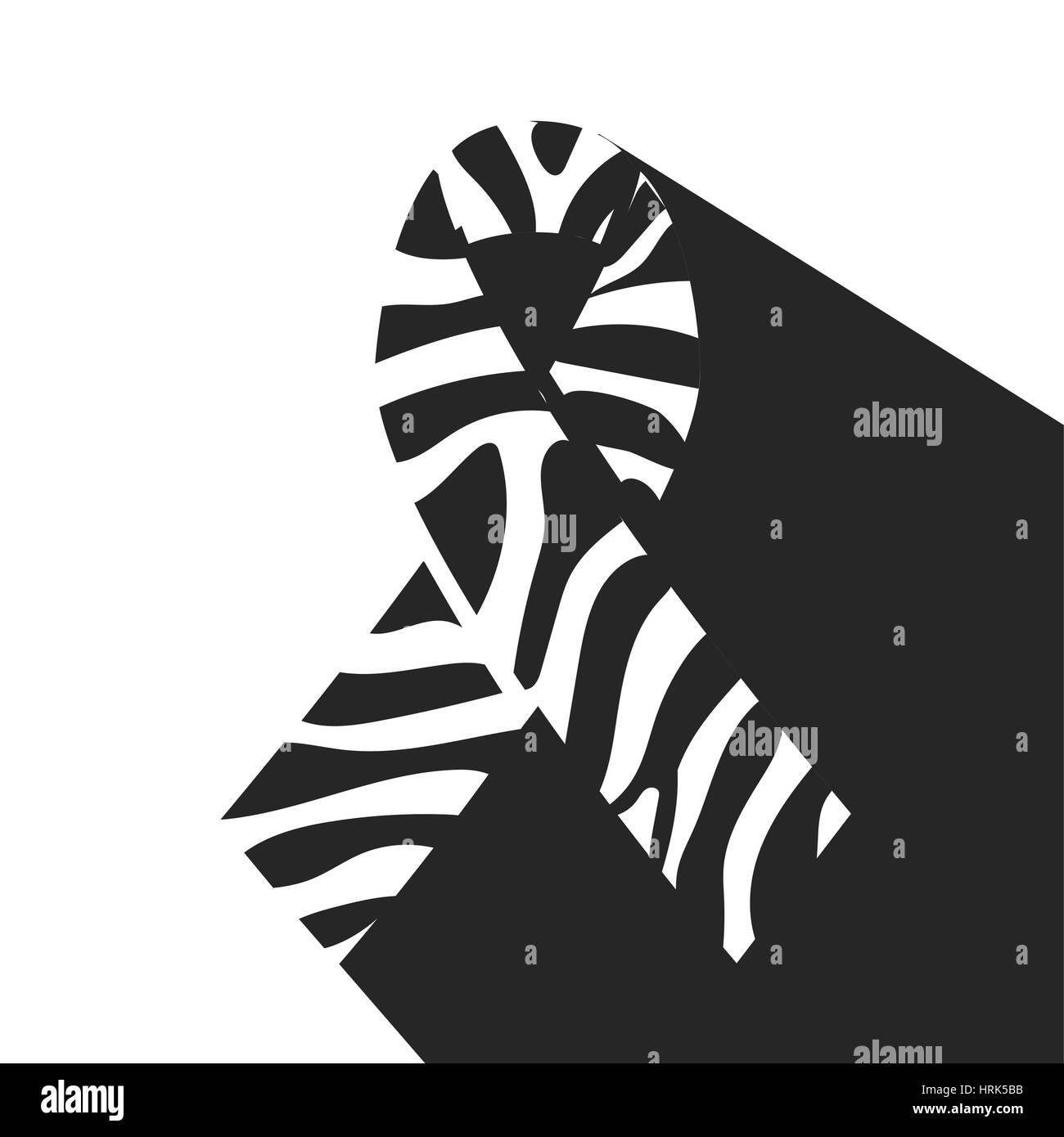 icon Zebra-print ribbon - symbol of rare-disease awareness. Vector illustration of awareness ribon for World Day of rare disease. Stock Vector