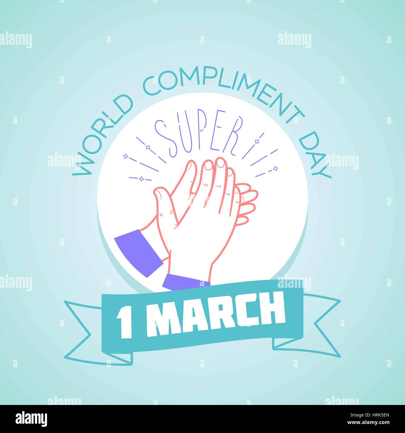 Calendar for each day on march 1. Greeting card. Holiday - Compliment Day. Icon in the linear style Stock Vector