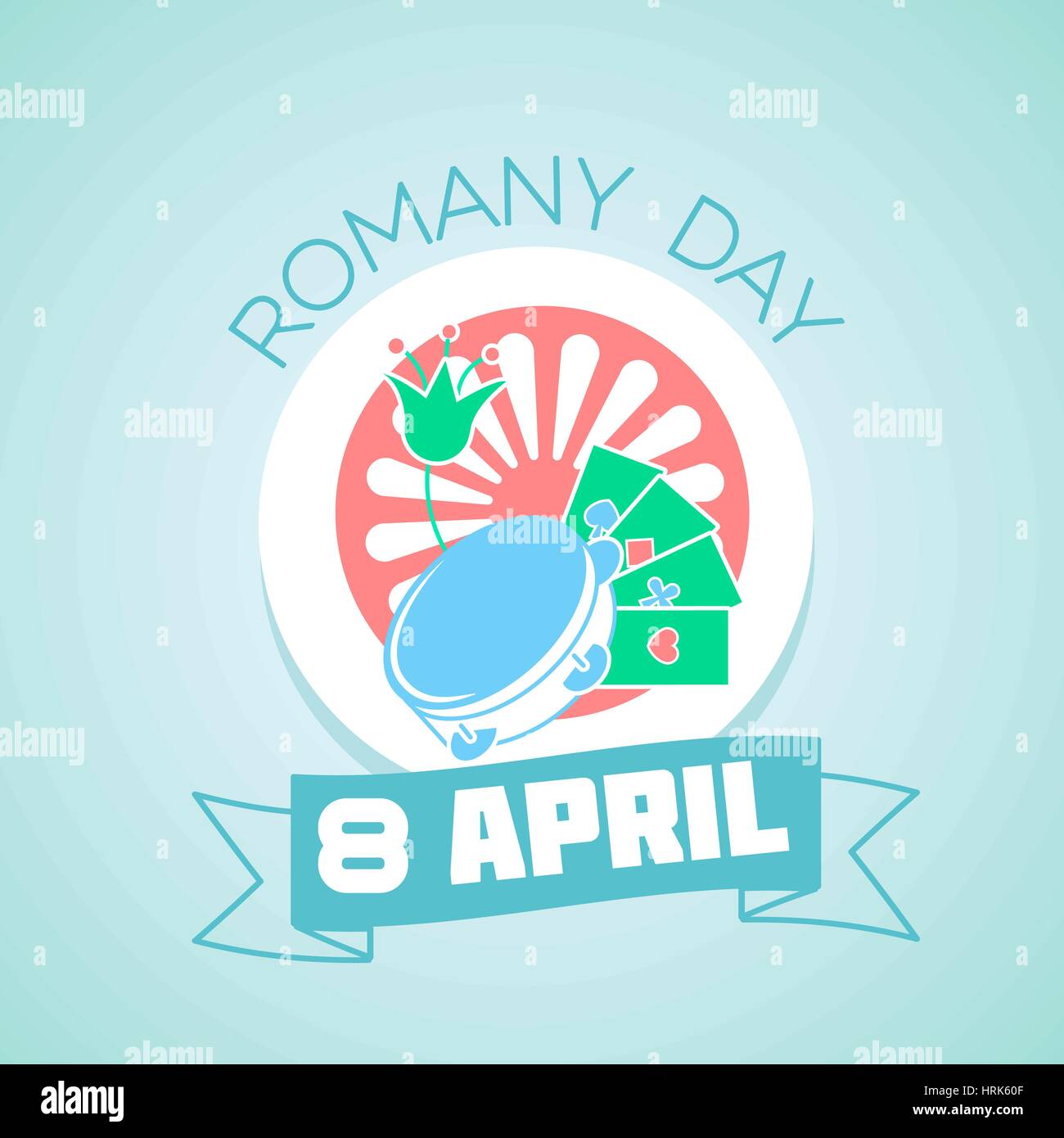 Calendar for each day on April 8. Holiday Romany day. Icon in the