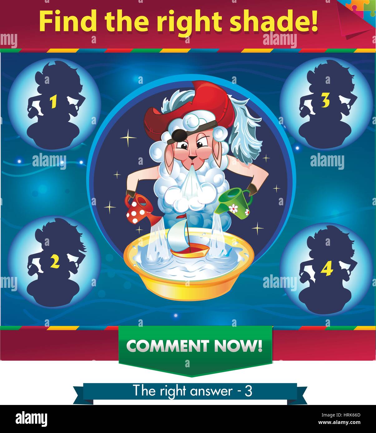 Visual Game for children. Task Find the right shade Stock Vector Image