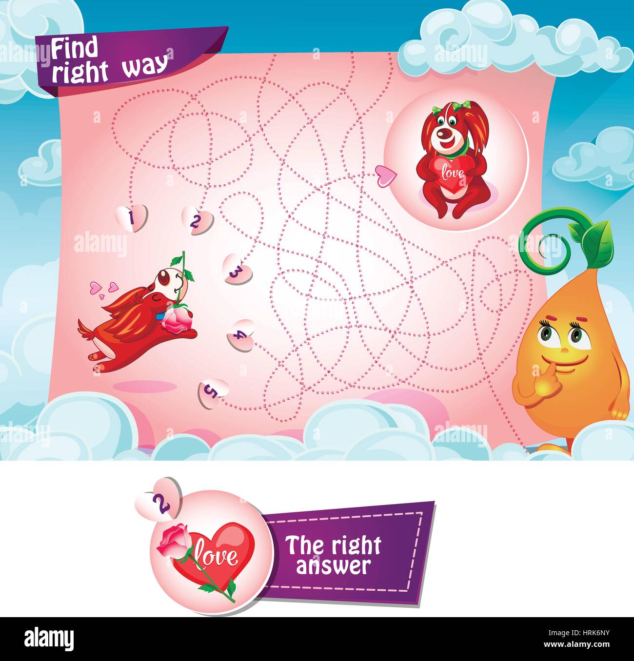 Visual Game for children. Task Find right way Stock Vector Image & Art