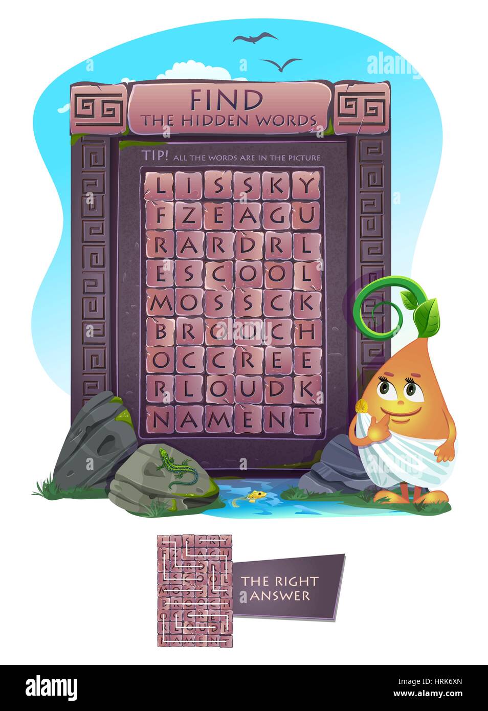 Zigzag Word Search Puzzle Suitable Both For Kids And Adults Tip Stock Vector Image Art Alamy