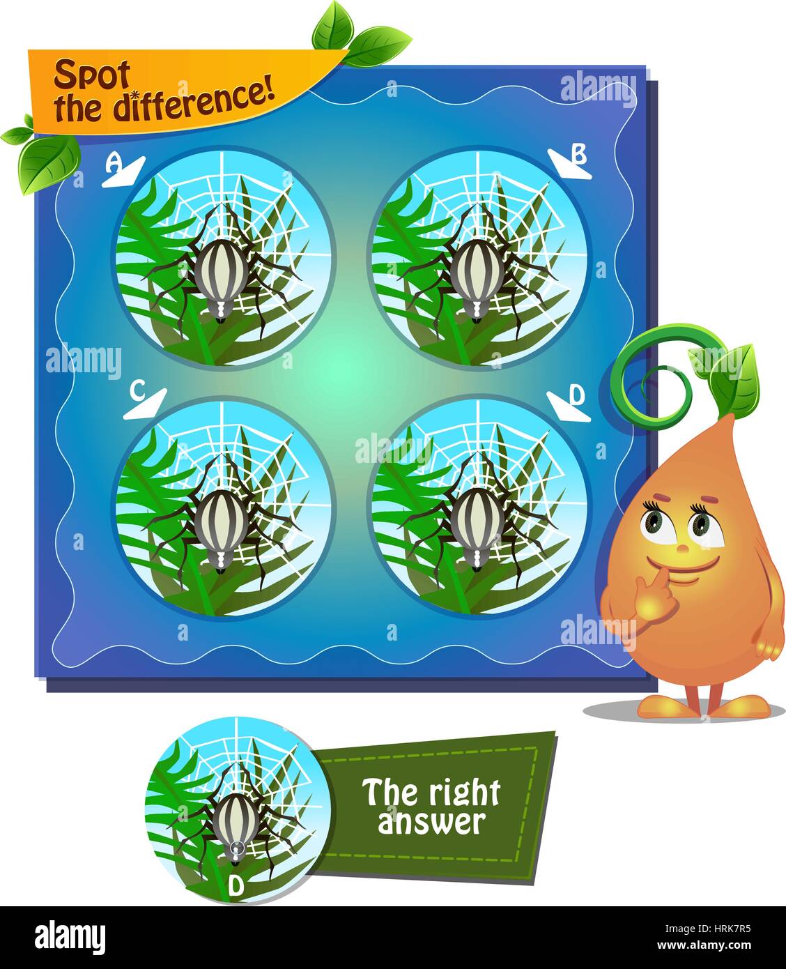 Visual Game for children. Task: Spot the difference Stock Vector Image ...