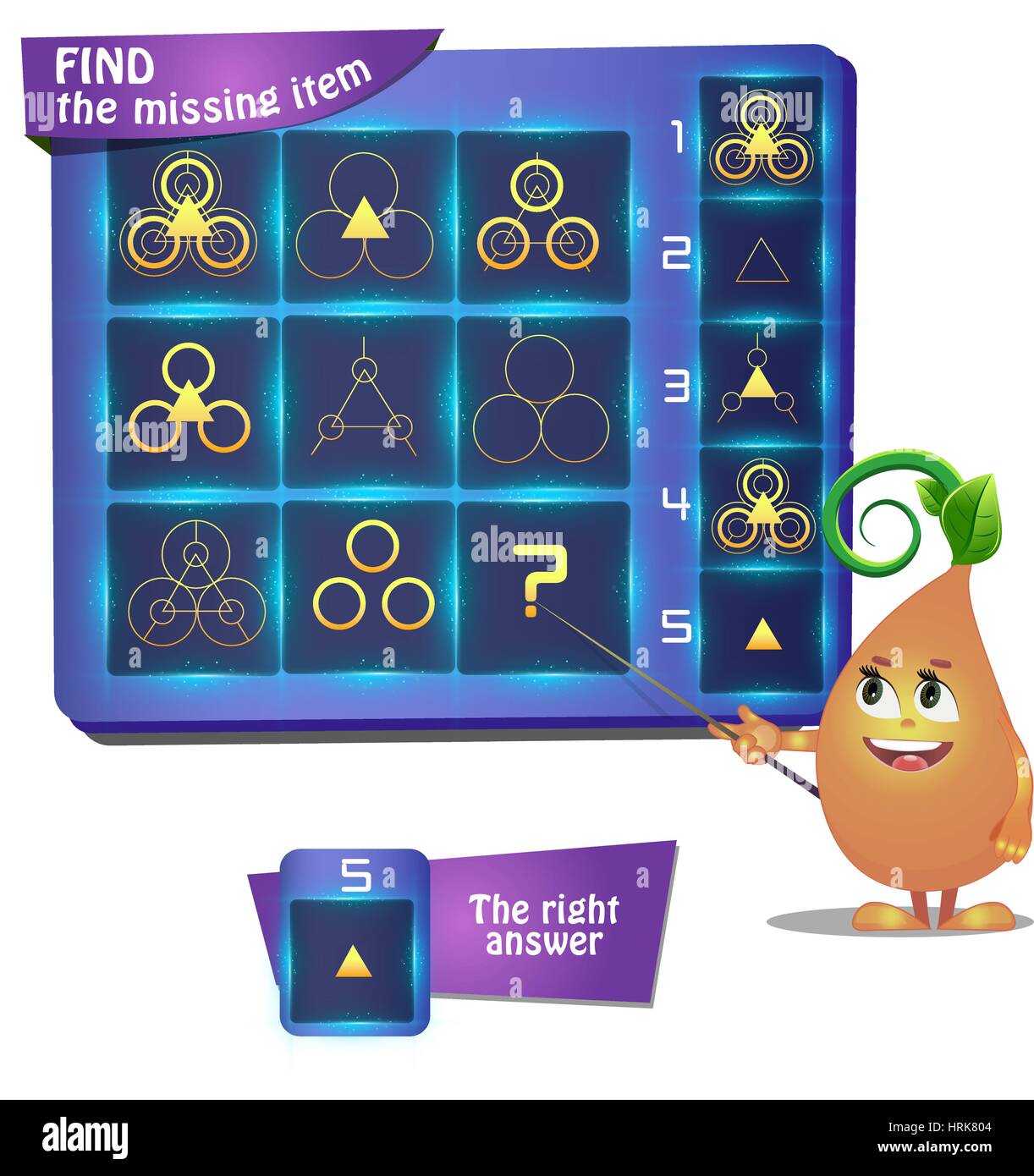 Visual Game for children. Task: find the missing part Stock Vector ...