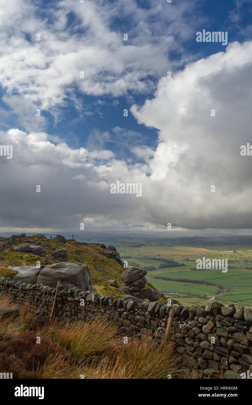 Views of the cross at Rylstone Crags, Rylstone, Yorkshire Dales, North