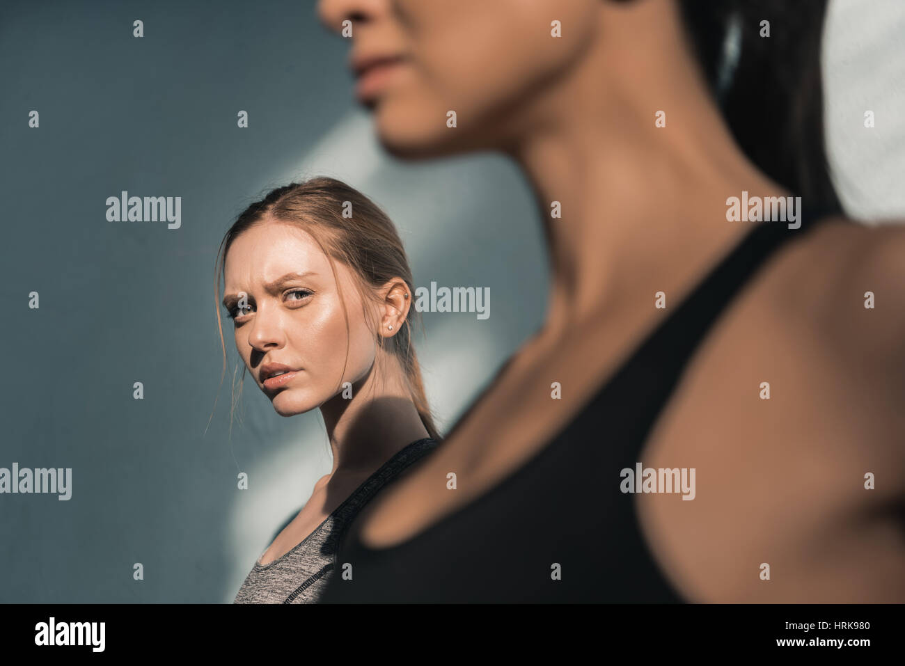 portrait of young sporty women in gym Stock Photo - Alamy