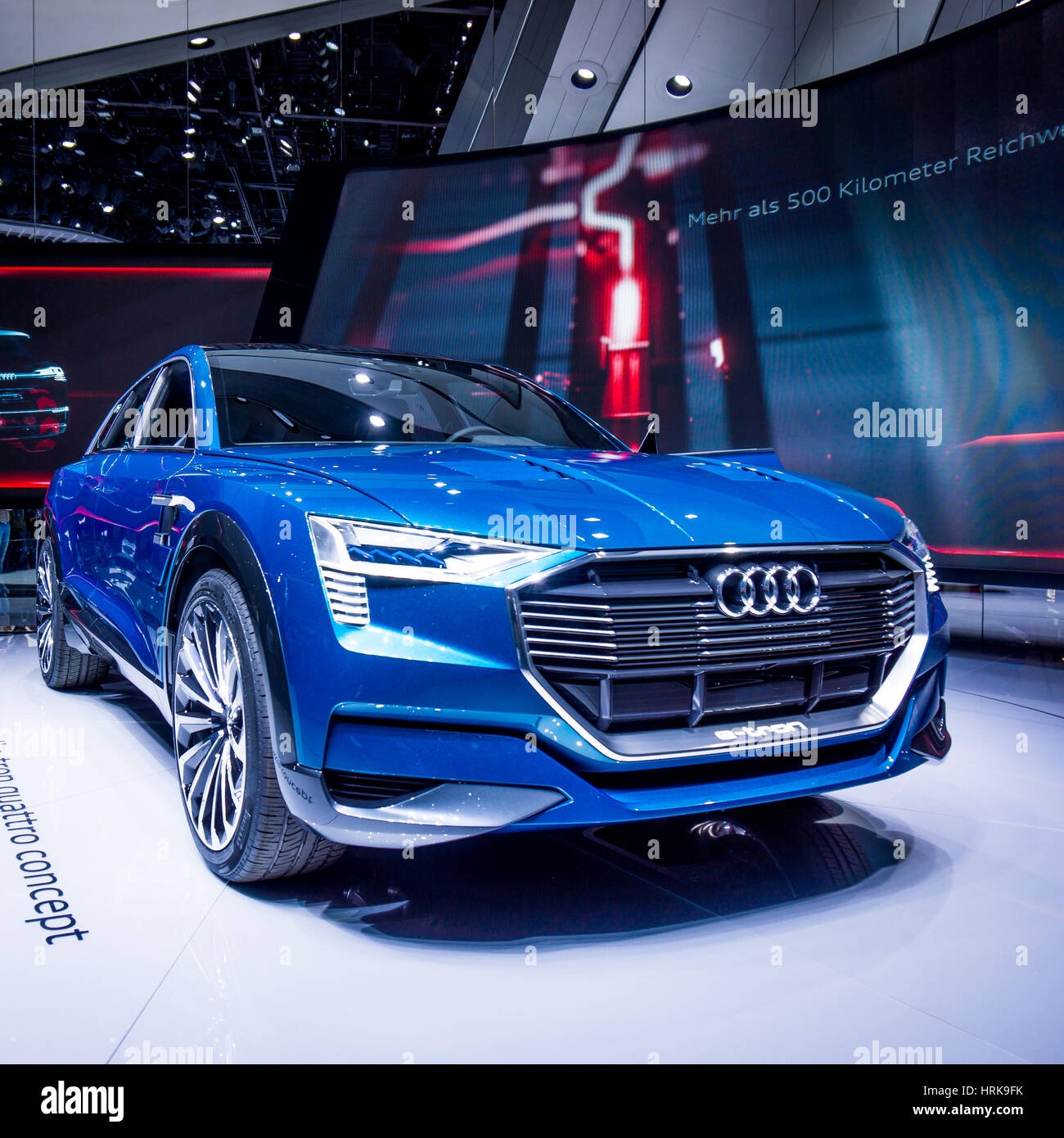 Frankfurt, Germany - September 22, 2015: Audi e-tron  concept car presented on display in Frankfurt. Germany Stock Photo
