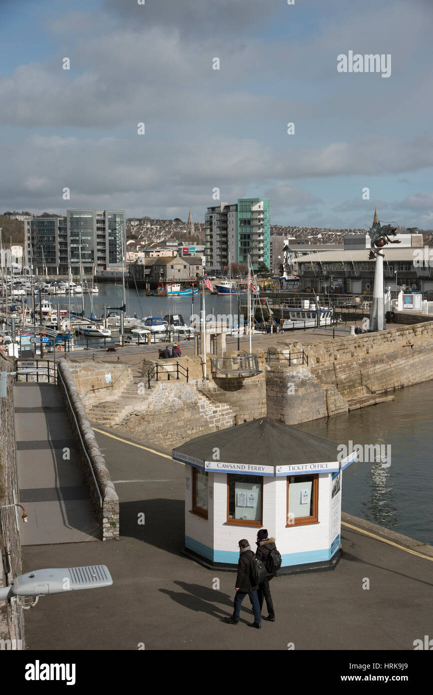 The waterfront at the Barbican in Plymouth south Devon England UK Stock Photo
