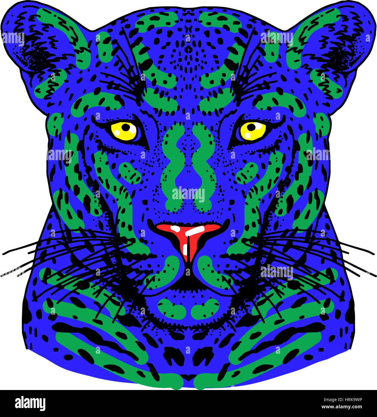 Leopard face tattoo ,Vector illustration, print Stock Vector Image ...