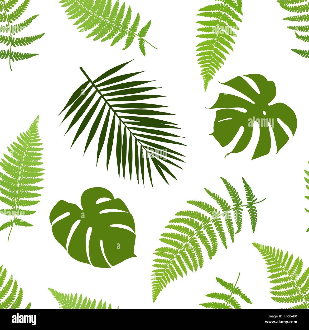 Tropical leaves seamless pattern. Vector illustration Stock Vector ...