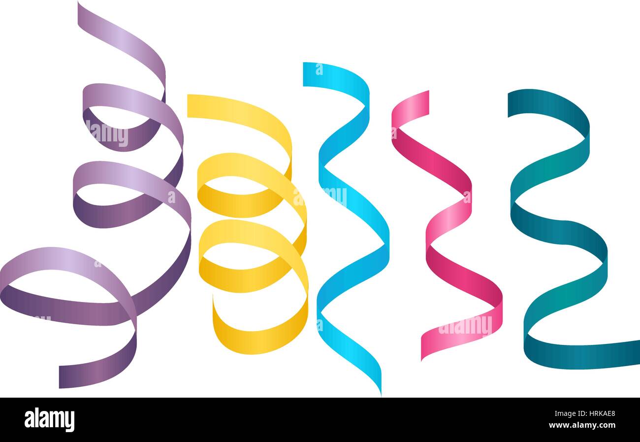 Set of party streamers. Carnival serpentine Stock Vector Image & Art