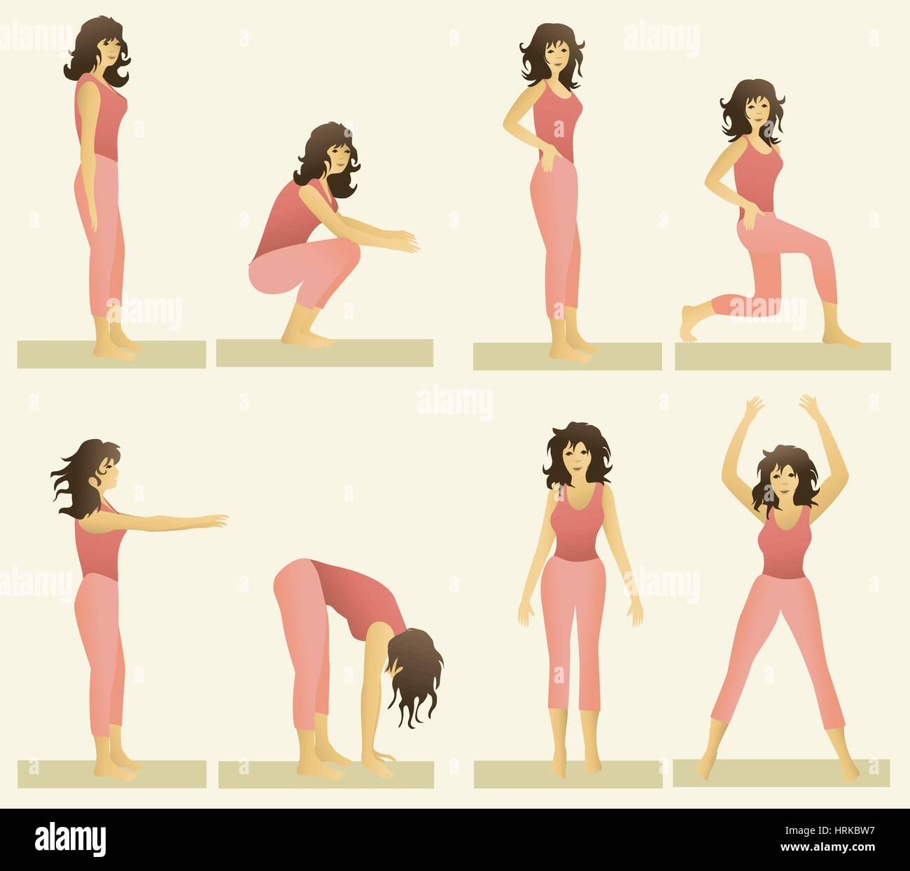 Set of simple gymnastic exercises Stock Vector Image Art Alamy