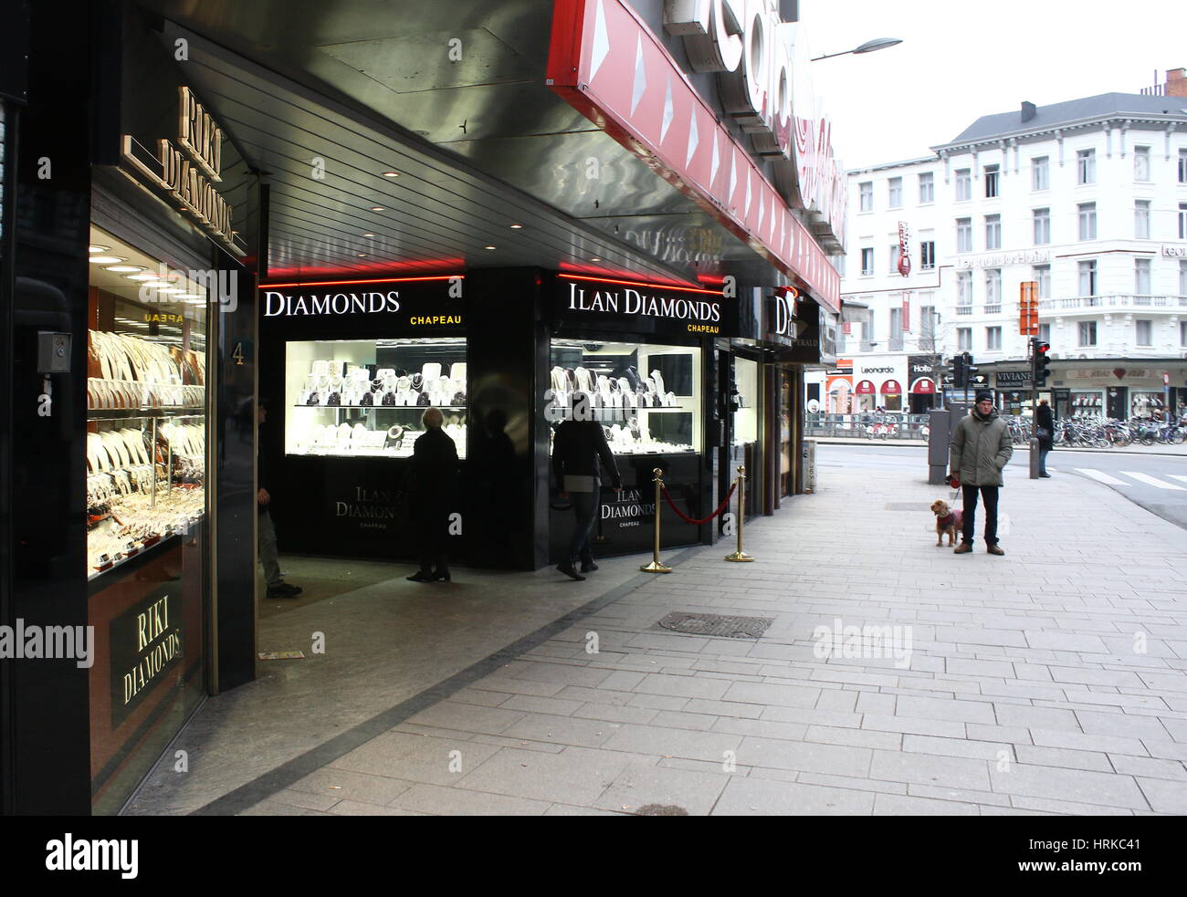 Antwerp diamond district (Diamant kwartier) at Pelikaanstraat next to