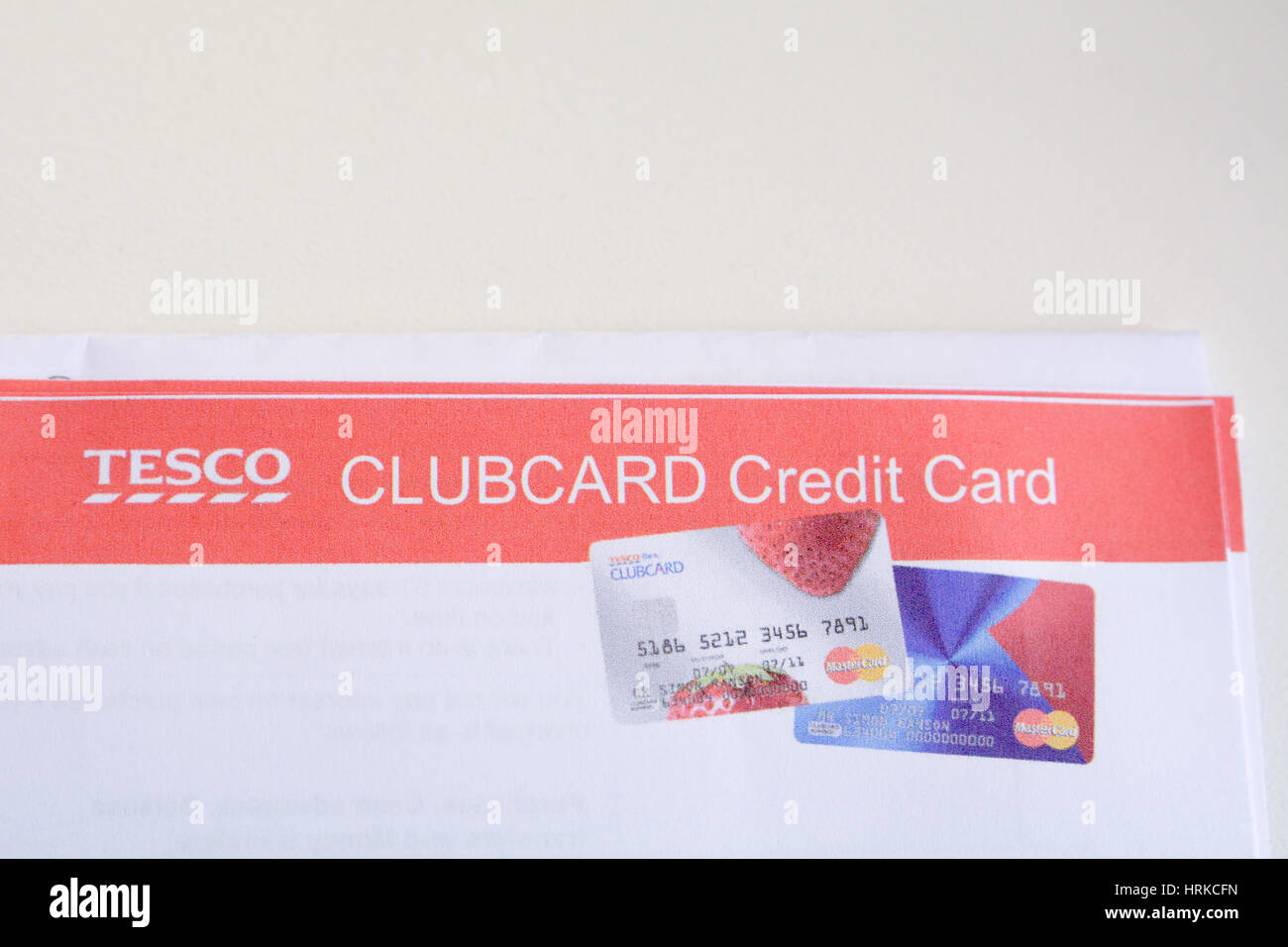 Tesco Bank - Credit Card Monthly Statement Stock Photo