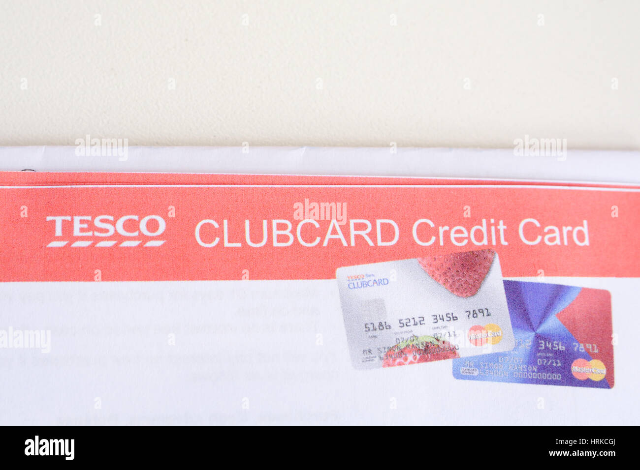 Tesco Bank - Credit Card Monthly Statement Stock Photo