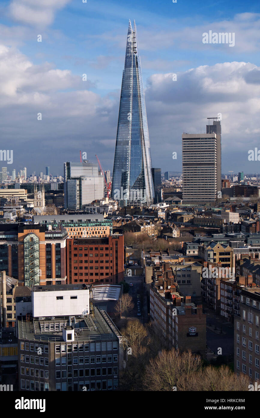 The Shard from the viewing platform of the Switch House, Tate Modern, London Stock Photo