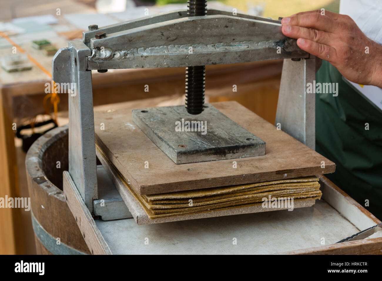 Wooden Manual Printing Press Stock Photo Alamy