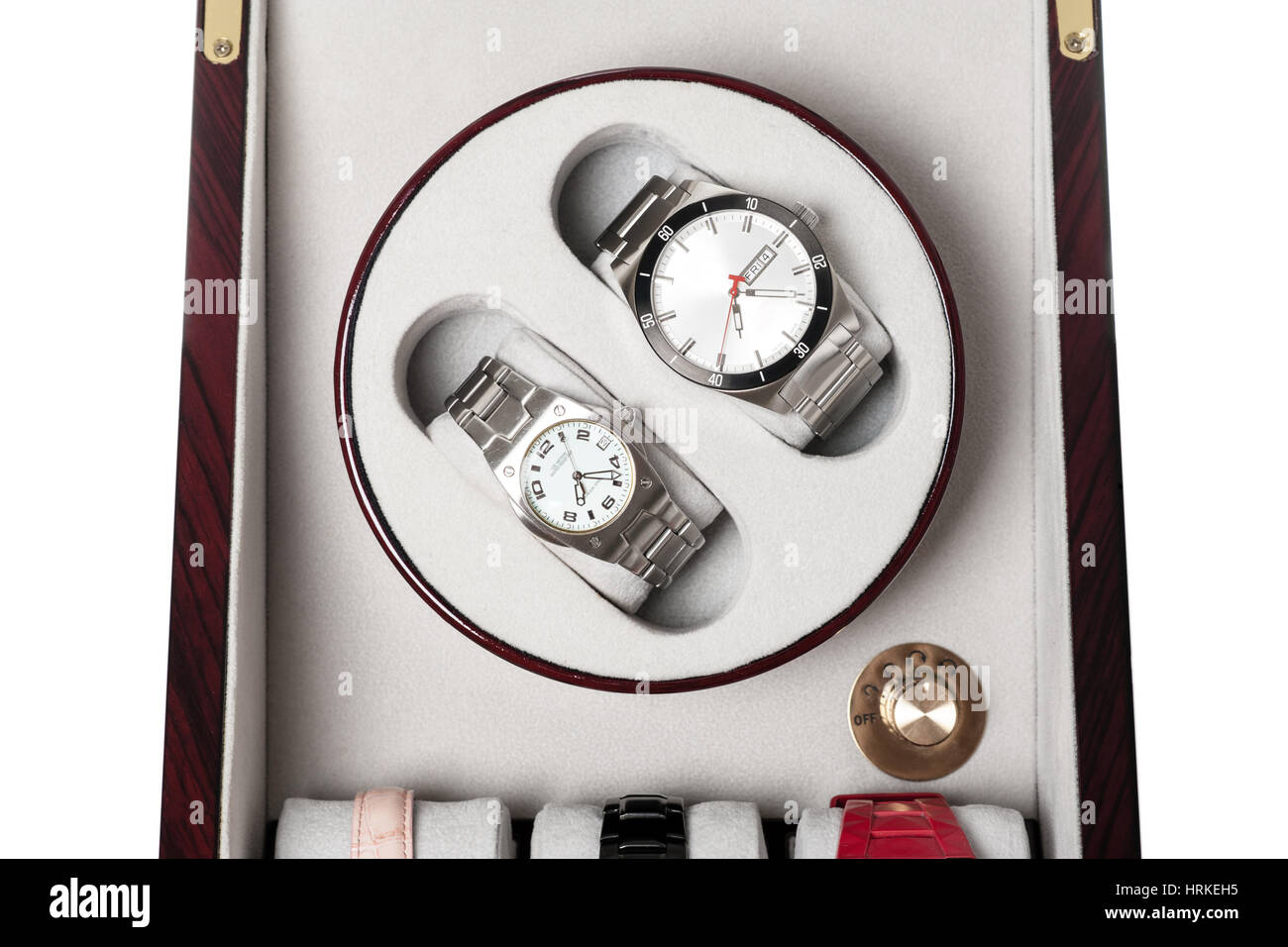 automatic watch winder rotator storage box with luxury watch inside