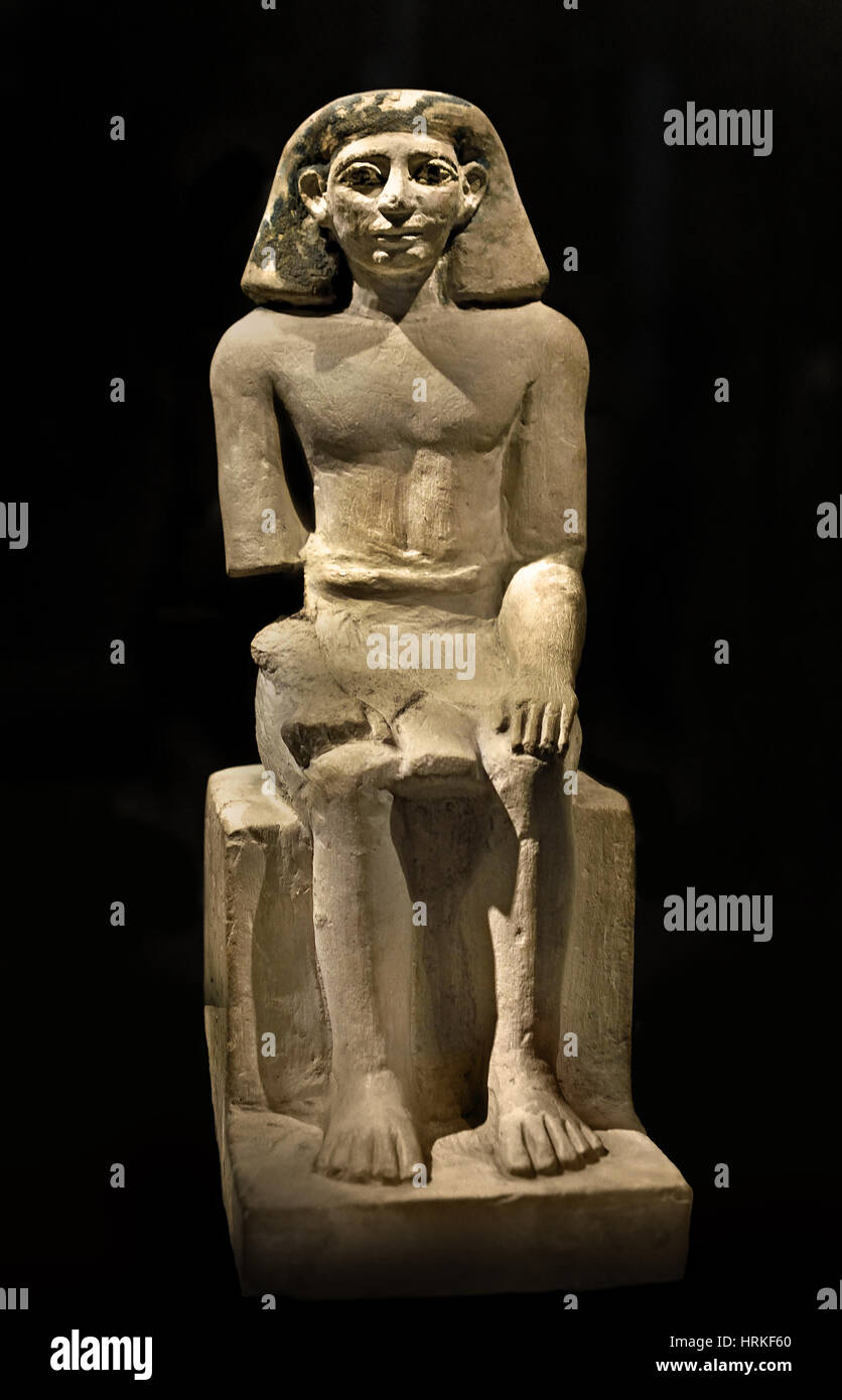 Seated figure of Sobekhotep VII; 18th Dynasty (ca. 1425 BC) Egypt Stock Photo