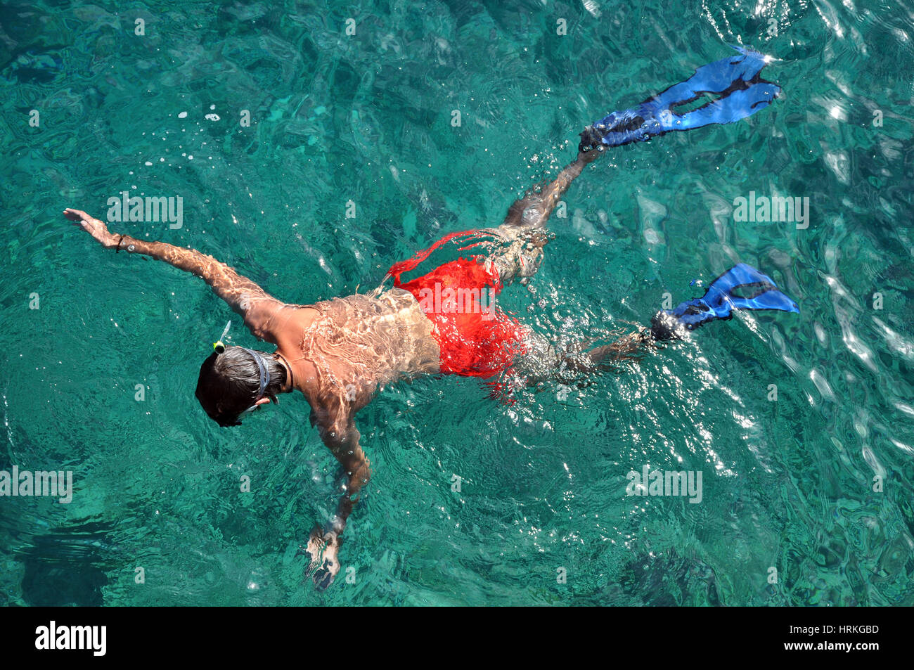 Aerial people snorkeling in ocean hi-res stock photography and images ...