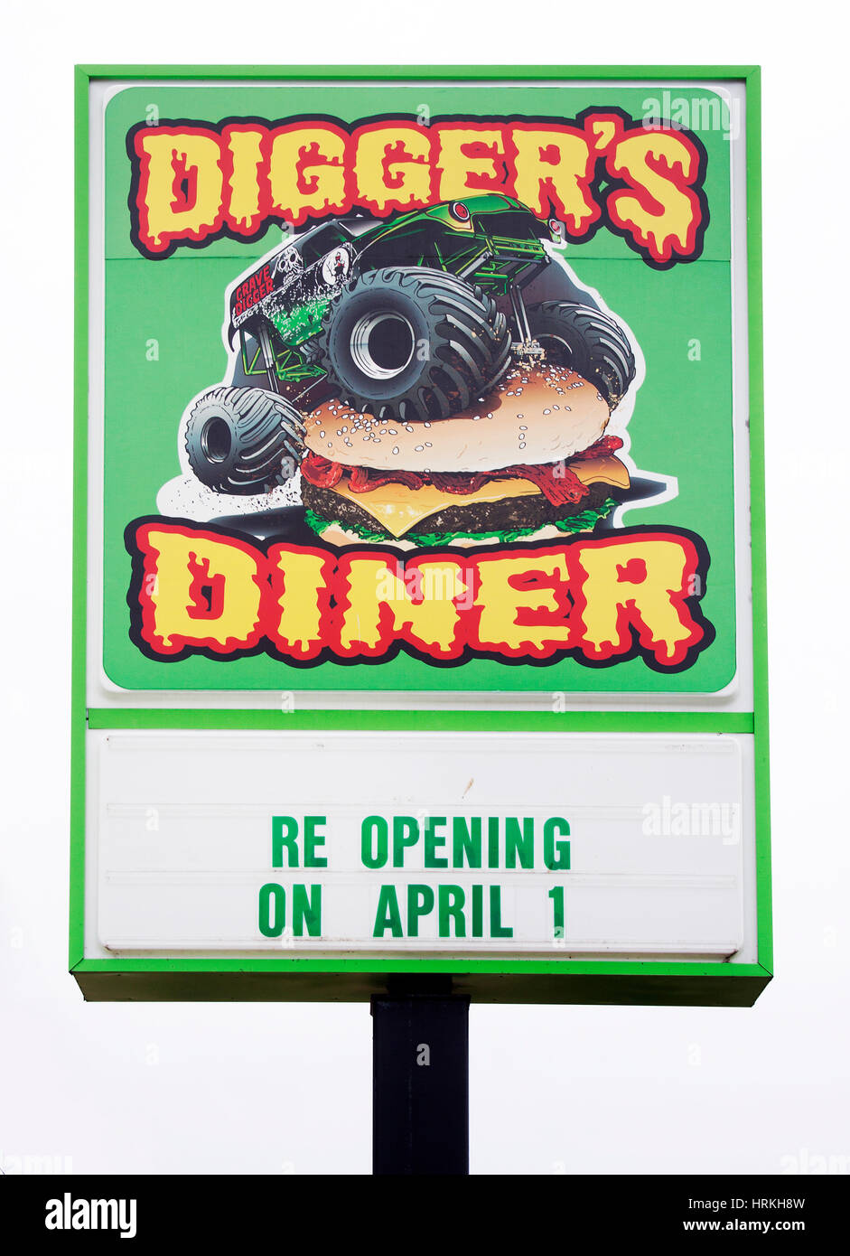 Digger's Diner Sign in Poplar Branch North Carolina Stock Photo Alamy