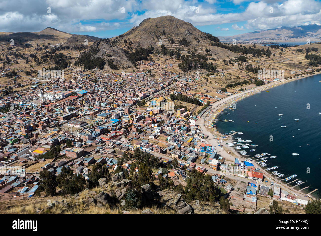 Copacobana by Titicaca lake Stock Photo