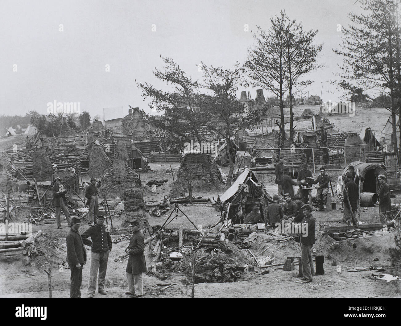 Abandoned Confederate Camp Stock Photo