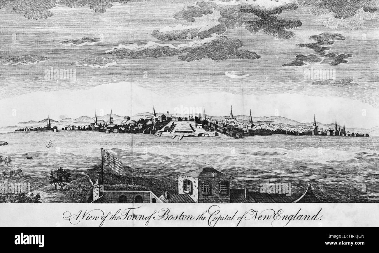 Boston in 1787 Stock Photo