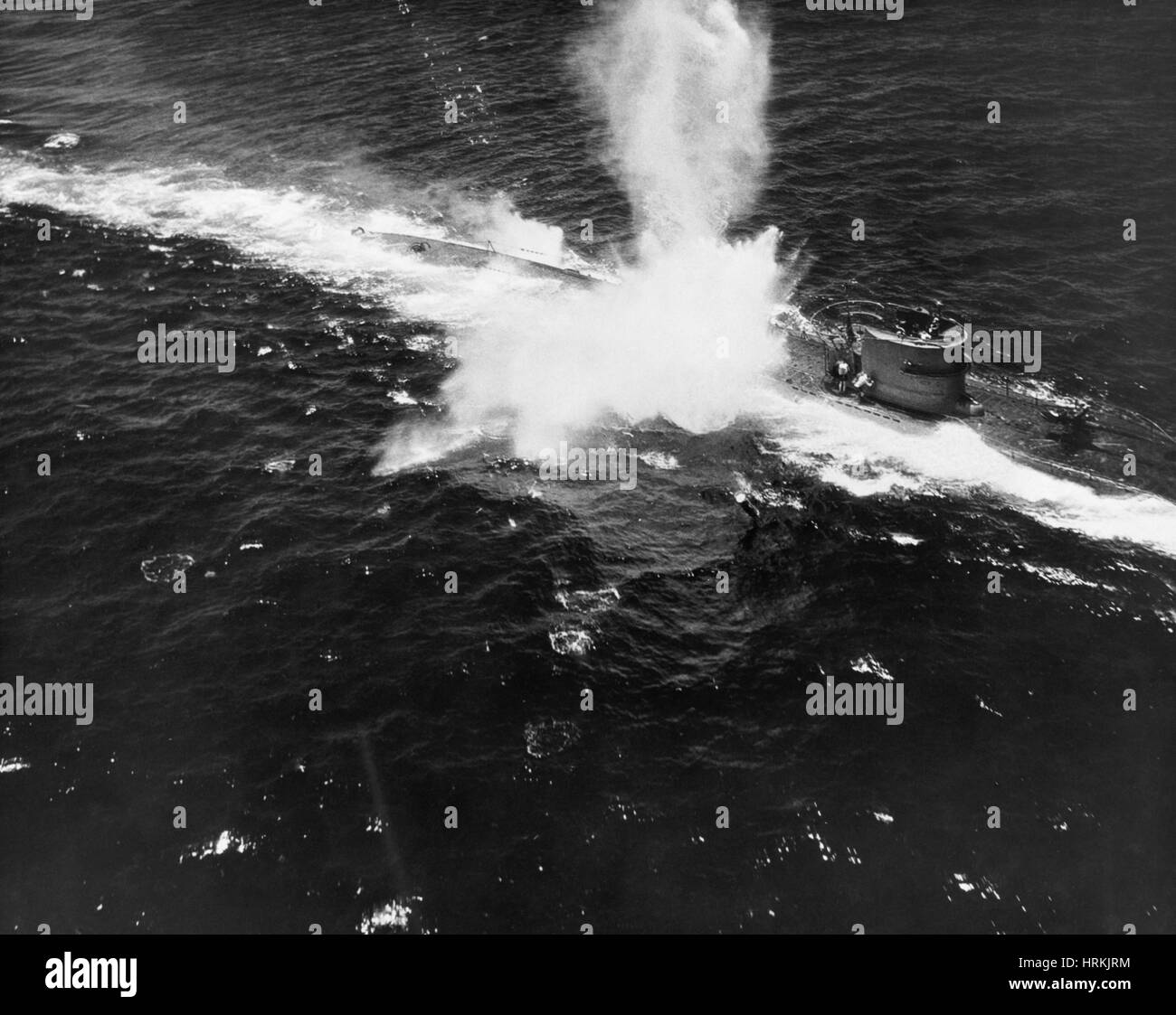 U-Boat Under Attack, 1943 Stock Photo