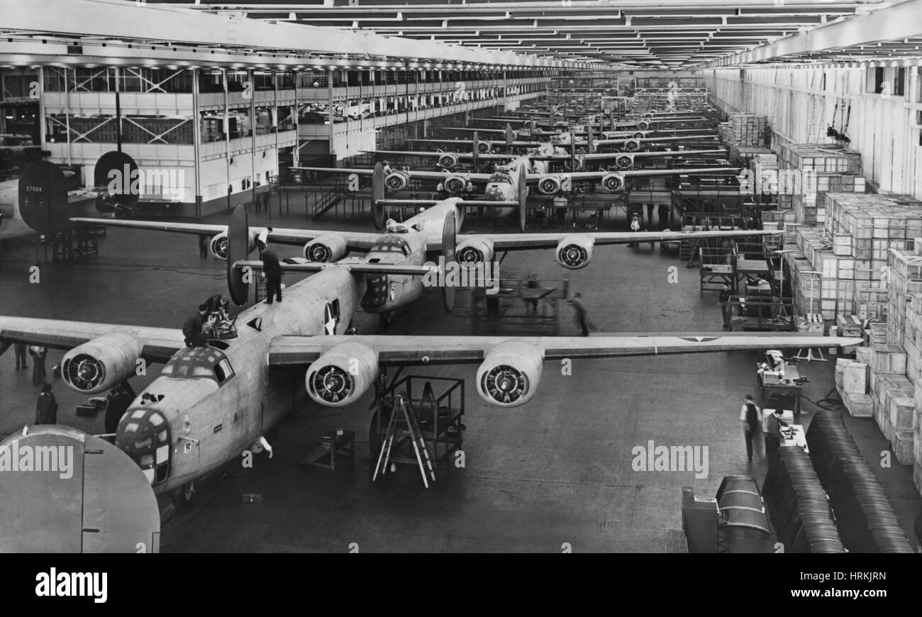Building Bombers, c.1941 Stock Photo