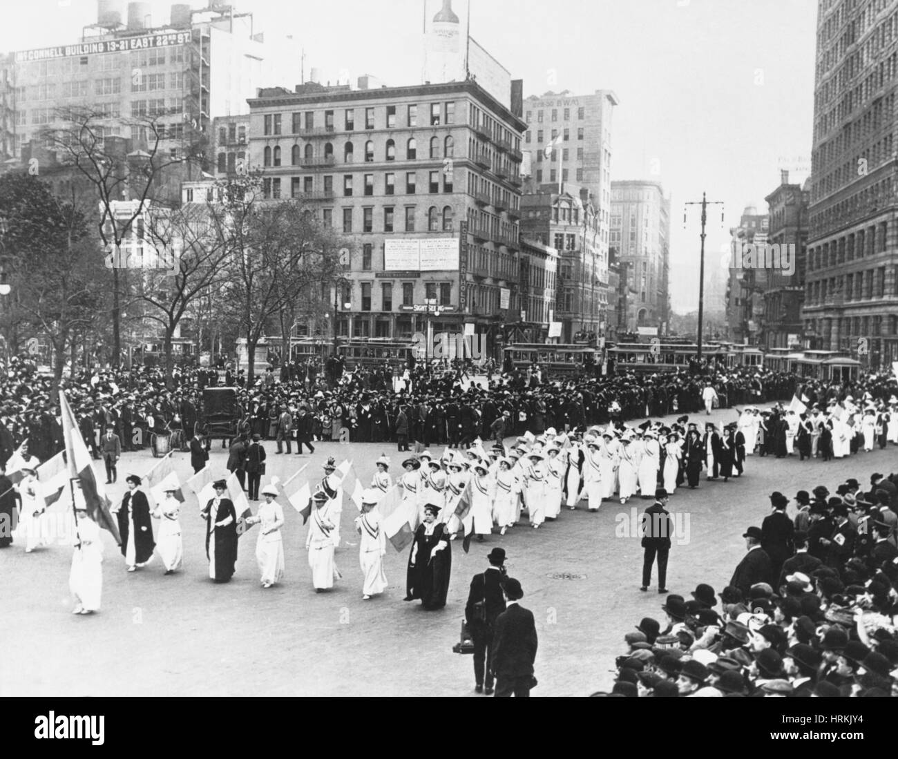 Suffragettes Marching Stock Photo