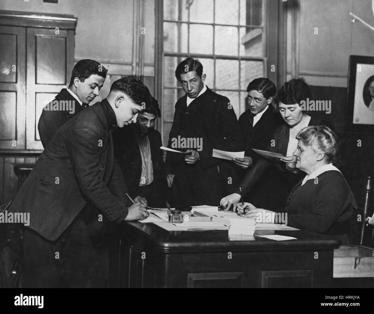 WWI, Registering for Military Training, 1916 Stock Photo