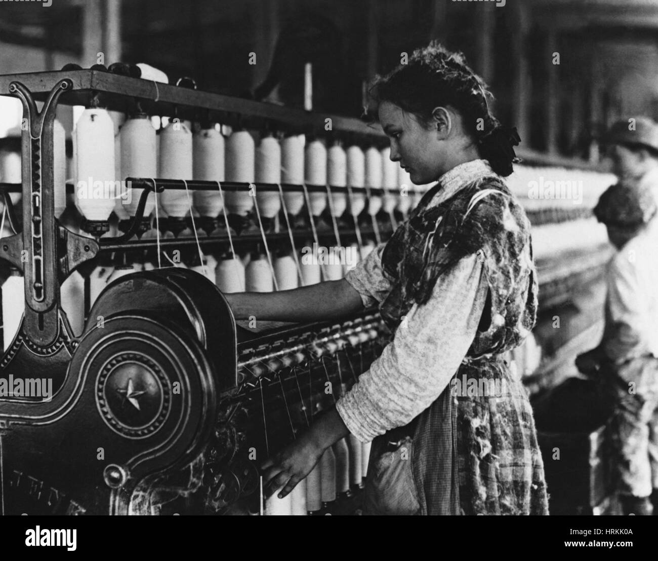 Cotton Mill Spinner, Lewis Hine, 1908 Stock Photo