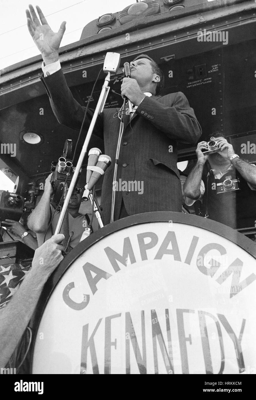 Senator John F. Kennedy Campaigning Stock Photo