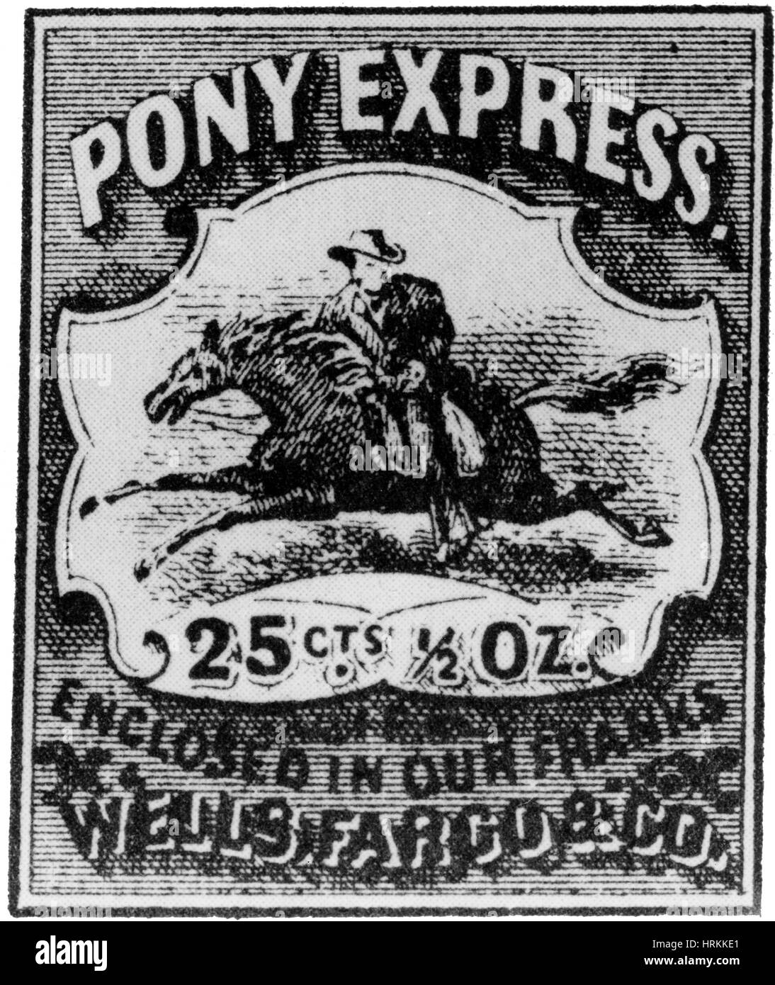 Pony Express Stamp Stock Photo