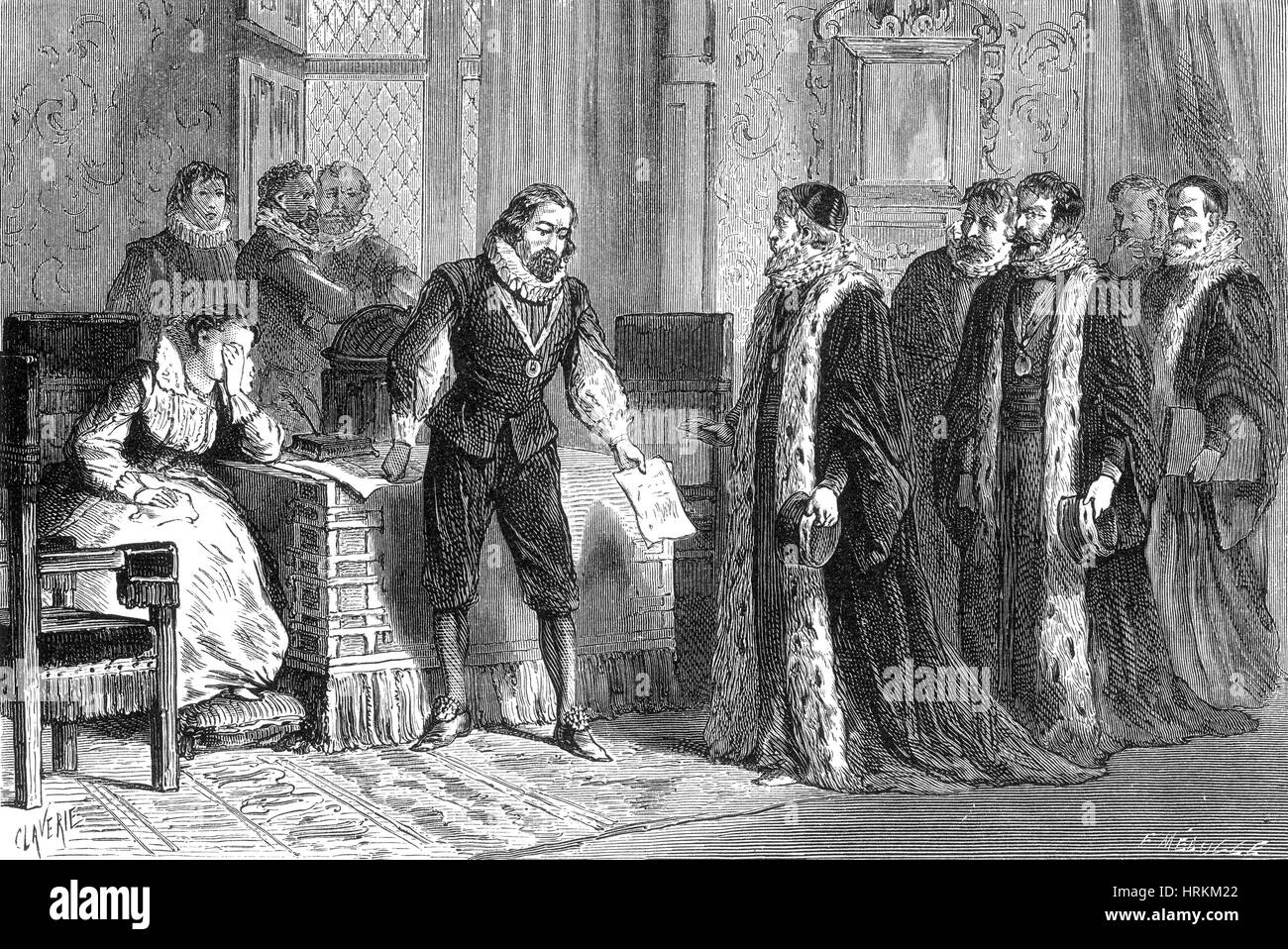 Francis Bacon Confesses to Parliament, 1621 Stock Photo