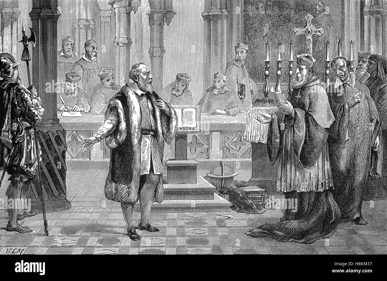 Galileo Galilei on Trial, 1633 Stock Photo