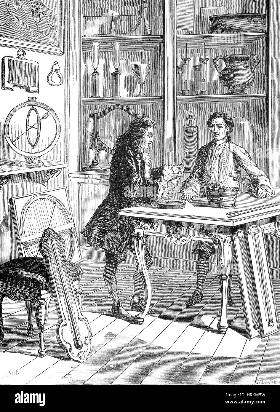 R̩aumur Constructing Thermometer Scale, 1731 Stock Photo