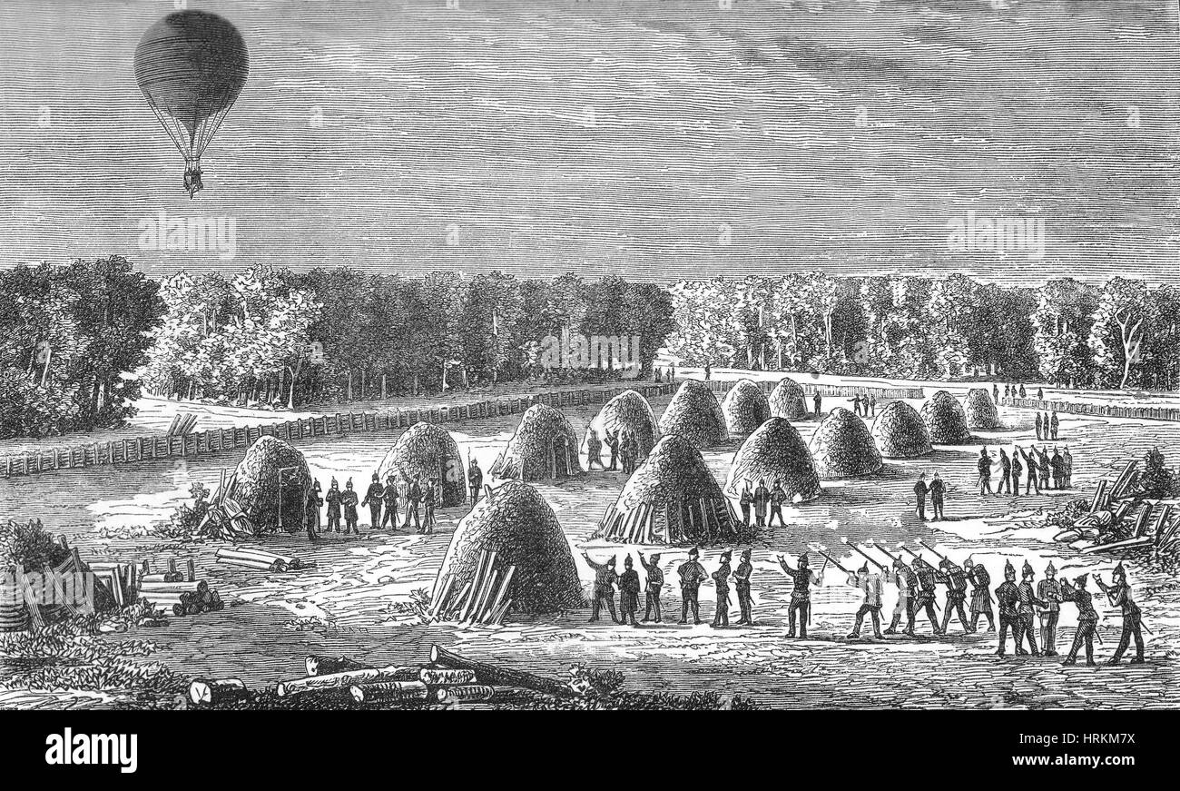 Siege of Paris, Hydrogen Balloon, 1870 Stock Photo