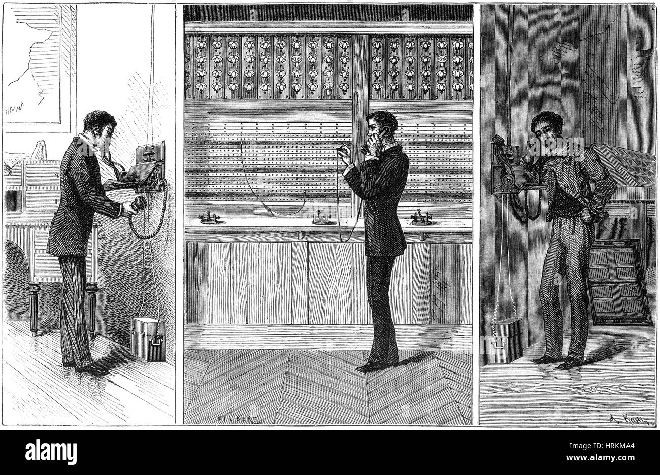 Ader Telephone System, 1881 Stock Photo Alamy