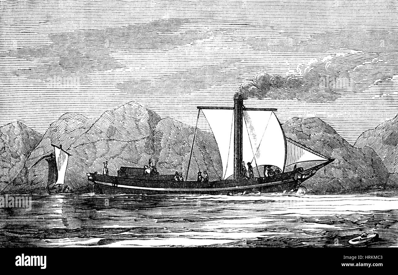 Bell's Comet Steamboat, 1812 Stock Photo