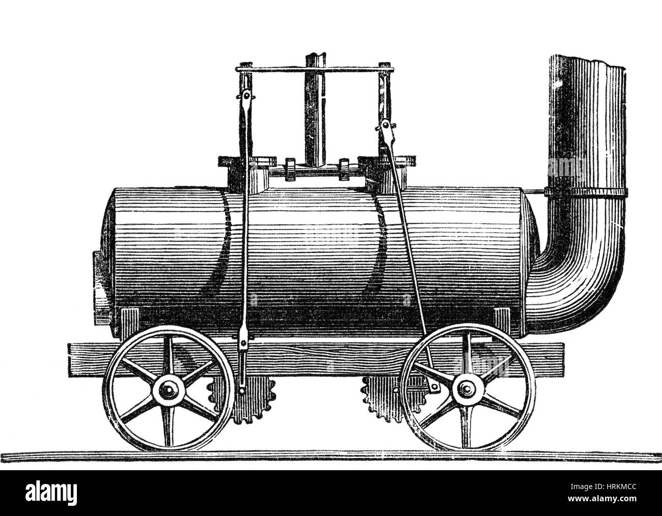 Steam Powered Locomotive, 1812 Stock Photo