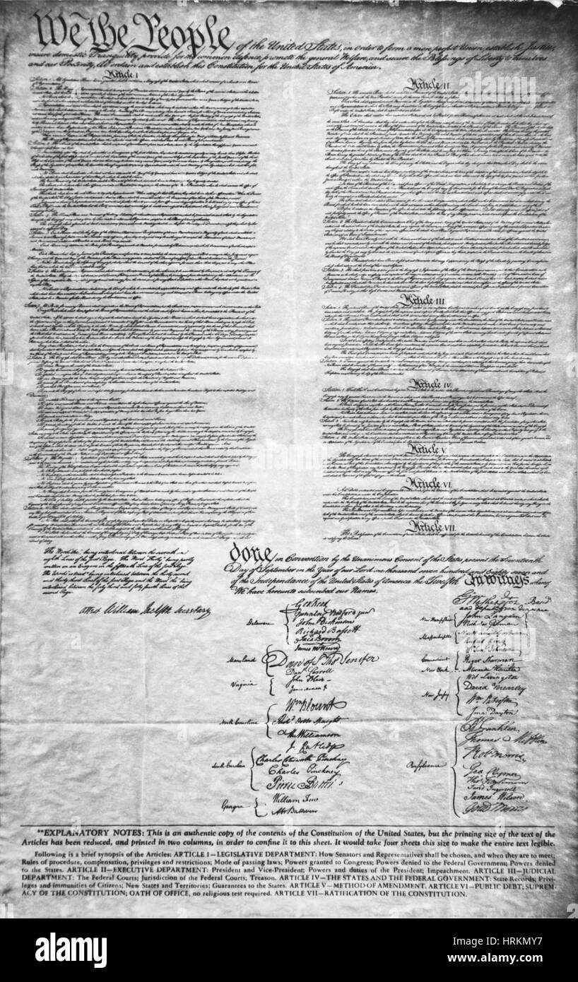 United States Constitution Stock Photo