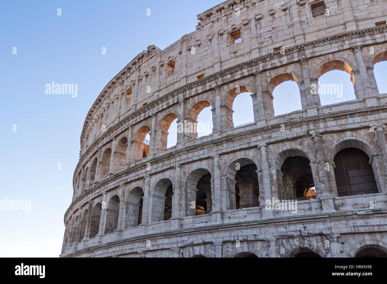 A view of the Roman Colosseum, Rome, Italy. Stock Photo