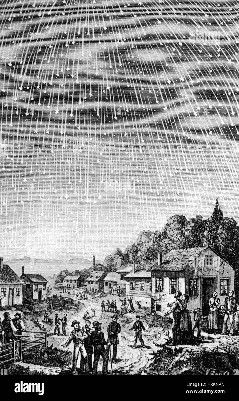Leonid Meteor Shower, 1833 Stock Photo Alamy